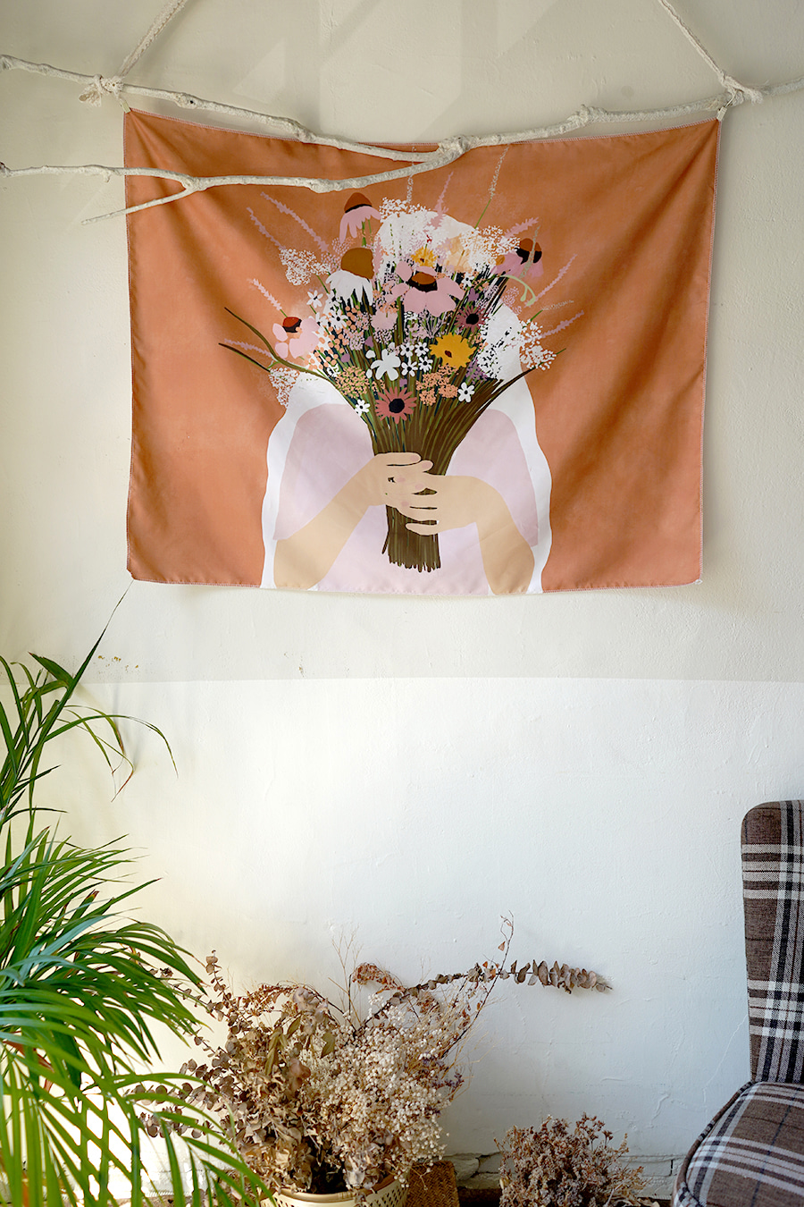 블랑쉬 꽃 한 다발 패브릭 포스터 100x70